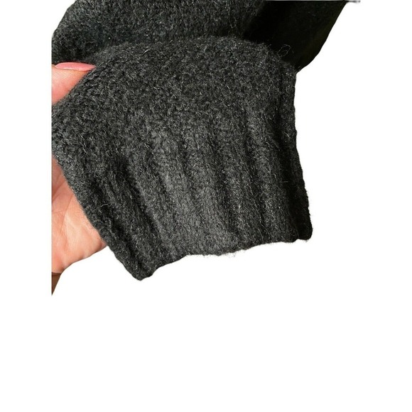 Vince Camuto Chunky Oversized Soft Turtleneck Quarter Zip Black Sweater Small - Picture 2 of 8